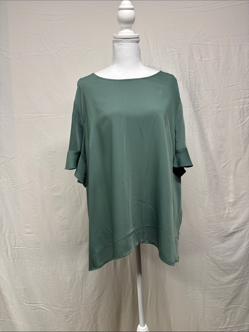 Relaxed Boatneck Blouse - Sage Green